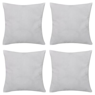 4 White Cushion Covers Cotton 80 x 80 cm