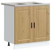 vidaXL Sink Base Cabinet with Door Porto 2 pcs Brown Engineered wood