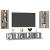 vidaXL 5 Piece TV Cabinet Set Concrete Grey Engineered Wood