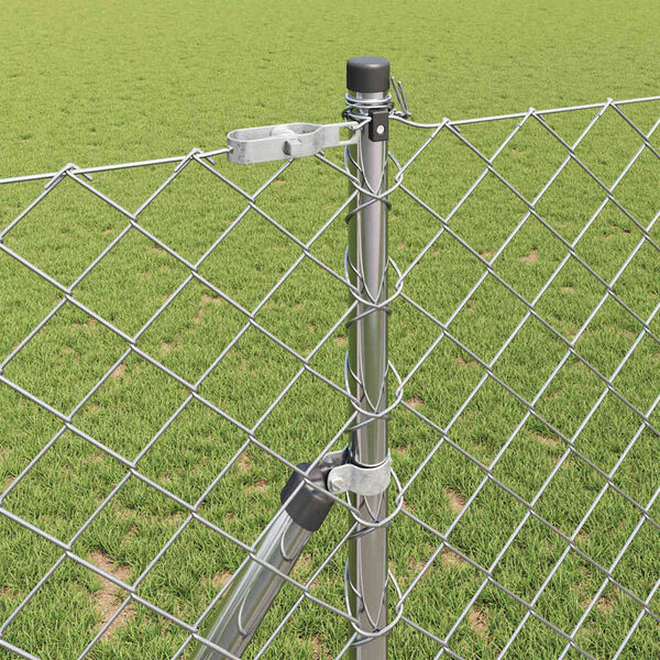 vidaXL Fence Post Silver 10 x 1.2 m (60 x 60 mm mesh) Steel