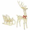 vidaXL Reindeer Pull Sleigh Warm white 70 x 26 x 129 cm PET