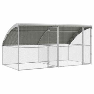 vidaXL Chicken Cage 2 pcs Silver 400 x 200 x 198.5 cm Galvanised Steel