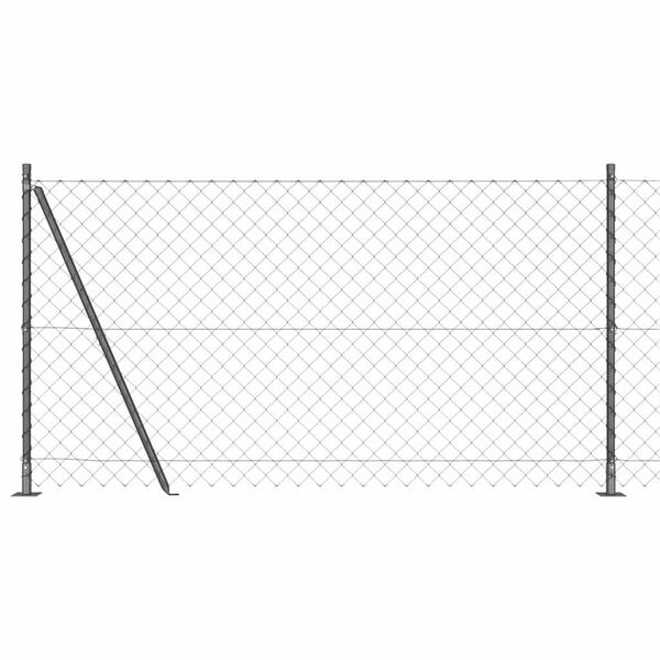 vidaXL Fence Post Grey 10 x 1.2 m (60 x 60 mm mesh) Steel and PVC