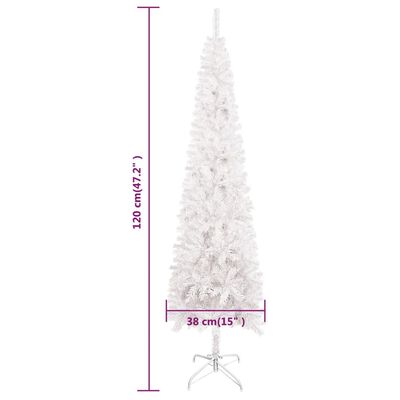 vidaXL Slim Christmas Tree White 120 cm | vidaXL.co.uk