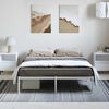 vidaXL Metal Bed Frame without Mattress White 135x190cm