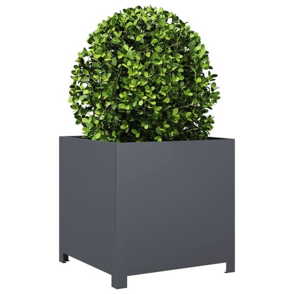 vidaXL Garden Planter Anthracite 50x50x50 cm Steel