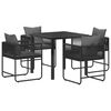 vidaXL Garden Dining Set 5 pcs Black and Anthracite 80 x 80 x 73 cm