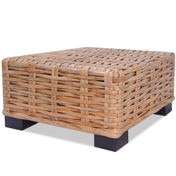 vidaXL Coffee Table Natural Rattan 45x45x30 cm