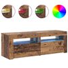 vidaXL TV Cabinet with LED Lights Old Wood 120x35x40 cm Engineered Wood