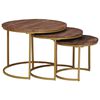 vidaXL Nesting Coffee Tables 3 pcs Solid Mango Wood and Steel
