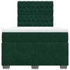 vidaXL Box Spring Bed with Mattress Dark Green 120x190 cm Small Double Velvet
