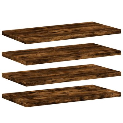 vidaXL Wall Shelves 4 pcs Smoked Oak 40x20x1.5 cm Engineered Wood