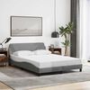 vidaXL Bed Frame "Dover" Light Grey 135x190 cm Double Fabric