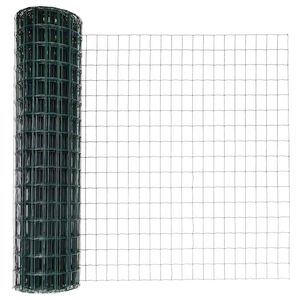 vidaXL Welded Wire Fence 10 x 1.2 m (W x H) PVC-Coated Steel Green