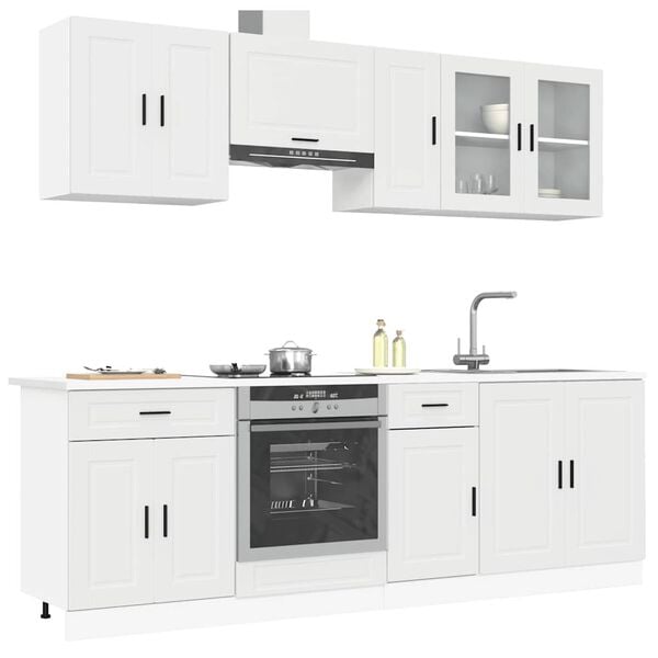 vidaXL 8 Piece Kitchen Cabinet Set Porto White Engineered Wood