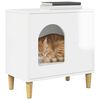 vidaXL Cat House Gloss White 51 x 30 x 52 cm Engineered Wood