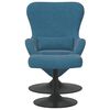vidaXL Egg Chair with Footstool Blue 63 x 73 x 90 cm Velvet