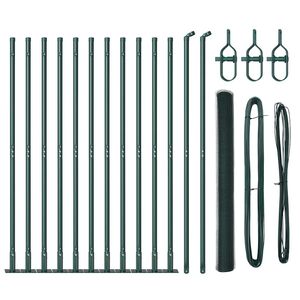 vidaXL Hexagonal Fence with Concrete Base 25 x 1.4 m PVC-Coated Steel