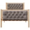 vidaXL Bed Frame with Headboard Taupe 90 x 200 cm Solid Pine Wood