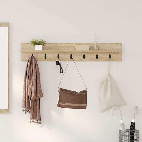 vidaXL Wall-Mounted Coat Rack Sonoma Oak 100 x 10.5 x 18 cm