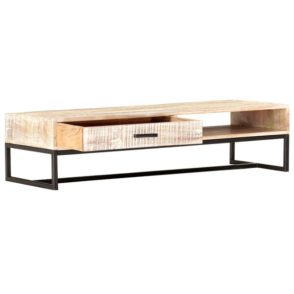 vidaXL Coffee Table White 117x50x30 cm Solid Acacia Wood