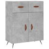 vidaXL Highboard Concrete Grey 69.5x34x180 cm Engineered Wood