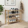 vidaXL Shoe Rack with Shelf Natural 68 x 28 x 63 cm Bamboo