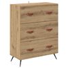 vidaXL Chest of Drawers 3-Drawer Artisan Oak 69.5 x 34 x 90 cm