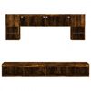 vidaXL 6 Piece TV Wall Units with LED Smoked Oak Engineered Wood