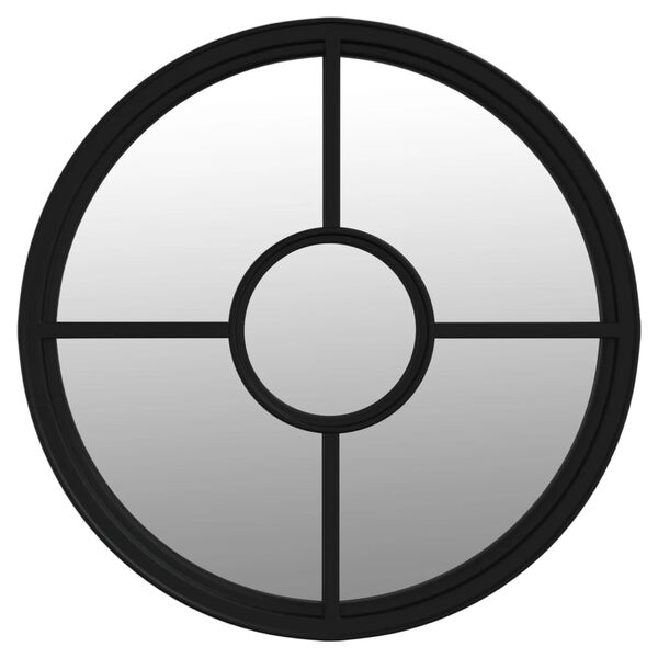 vidaXL Mirror Black 40x4 cm Iron Round for Indoor Use