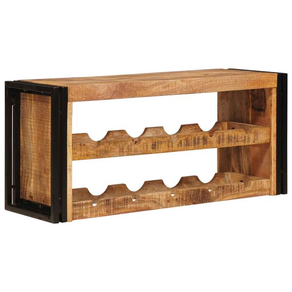 vidaXL Wine Rack Brown 100 x 45 x 33 cm Solid Rough Mango Wood