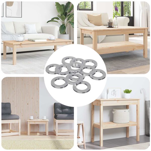 vidaXL Washers 12 pcs Silver 10 x 10 x 1.2 mm Iron