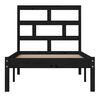 vidaXL Bed Frame without Mattress Black Small Single Solid Wood