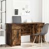 vidaXL Desk with Drawer Smoked oak 140 x 49 x 76 cm Engineered wood