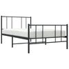 vidaXL Metal Bed Frame without Mattress with Footboard Black 100x200cm