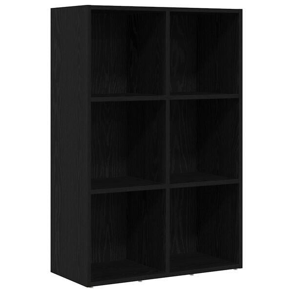 vidaXL Book Cabinet Black Oak 66x30x98 cm Engineered Wood