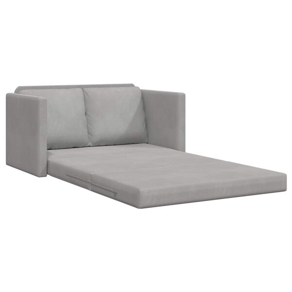 vidaXL Folding Sofa Bed Light Grey 122 x 70 x 60 cm Velvet