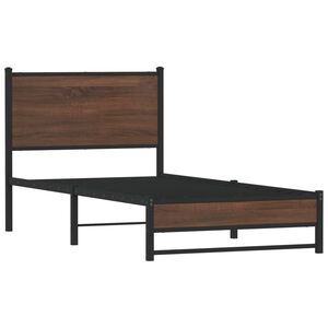 vidaXL Metal Bed Frame without Mattress Brown Oak 80x200 cm