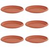 vidaXL Round Flower Tray 6 pcs Brick Red &Oslash; 23.5 x 2.5 cm Plastic