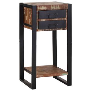 vidaXL End Table Multicolour 40 x 40 x 80 cm Solid Reclaim Wood