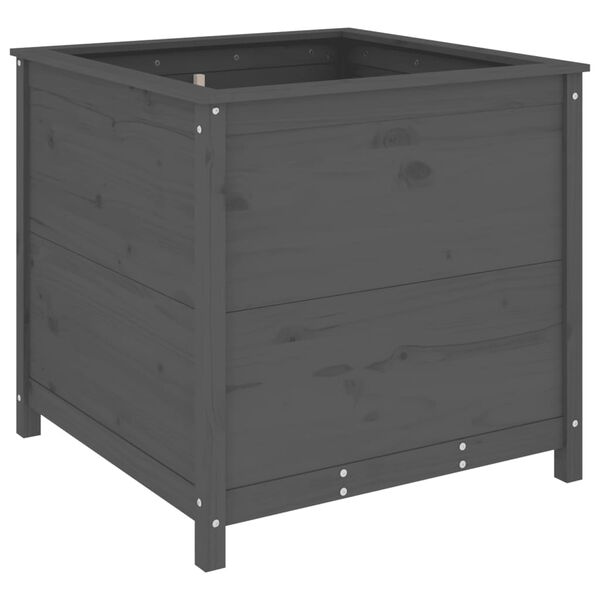 vidaXL Garden Planter Grey 82.5x82.5x78 cm Solid Wood Pine