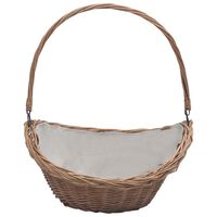 vidaXL Firewood Basket with Handle 57x46.5x52 cm Brown Willow