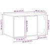 vidaXL Cat Litter Box Enclosure Old Wood 60x40x40 cm Engineered Wood
