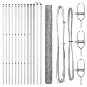 vidaXL Hexagonal Fence Ground Fix 25 x 1.5 m Galvanised Steel Silver