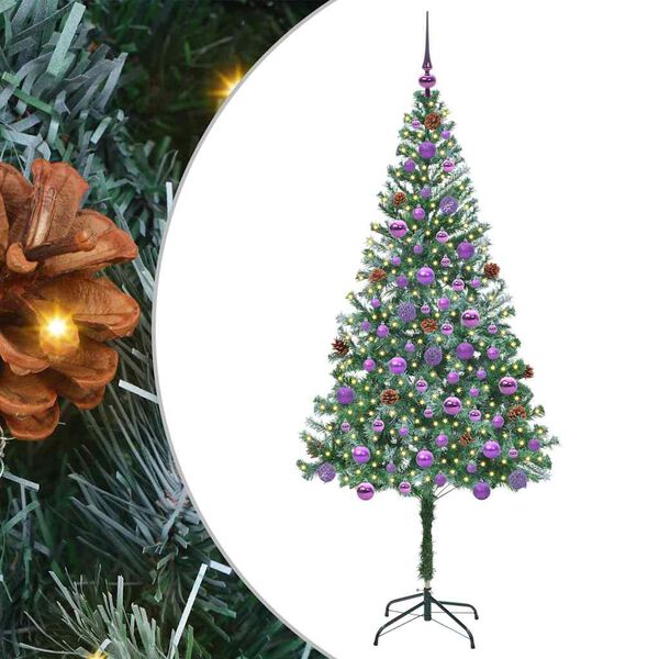 vidaXL Artificial Christmas Tree with Stand Green 180 cm PVC and Steel