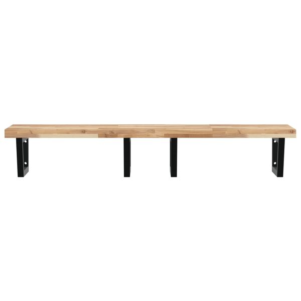 vidaXL Basin Shelf Wall Mounted Steel and Solid Wood Acacia