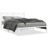 vidaXL Metal Bed Frame without Mattress with Headboard White 135x190cm