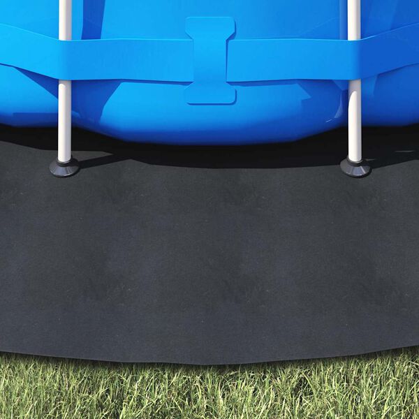 vidaXL Pool Ground Sheet Folding Black Ø 396 cm Polyester geotextile