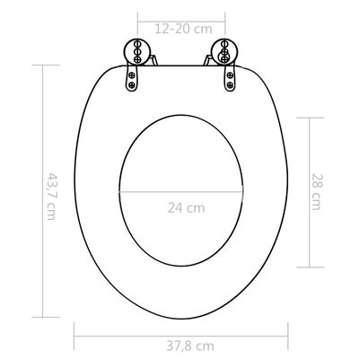 vidaXL WC Toilet Seats 2 pcs with Soft Close Lids MDF Stones Design