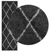 vidaXL Shaggy Rug PAMPLONA High Pile Modern Black and Cream 80x250 cm